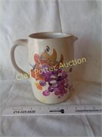 Hand Painted Crock Pottery Pitcher