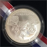 2011 "S" MEDAL OF HONOR $1 UNCIRCULATED SILVER COI