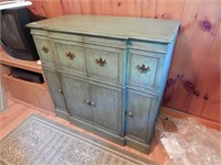 Painted Green Entertainment Center Table