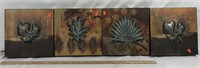Wooden Wall Decorations With Metal Leaves