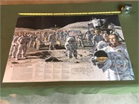 Vintage Double Sided Poster - Earth & Astronauts