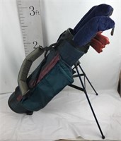 Golf Bag with Irons and Woods