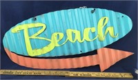 Colorful Vintage Corrugated Metal Beach Sign