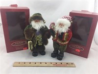 Two Santa Collectible Ornament Figures