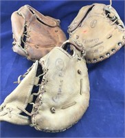 Three Baseball Gloves/Catcher's Mitts