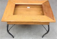 Pine iron base showcase table