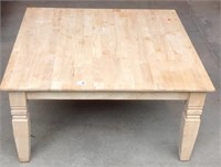 Square unfinished wood coffee table