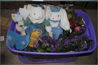 2 Boxes Spring Flowers and Easter Decorations