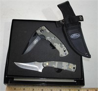 2 PC Digital Camo Pocket Knife Set