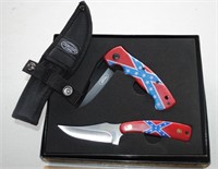 2 PC Confederate Flag Knife Set