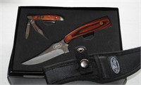 2 PC Pocket Knife Set w/Sheath