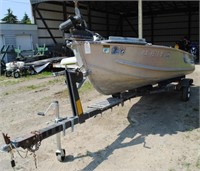 14 Foot Aluminum Semi-V Boat w/9.5HP Johnson