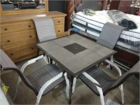 Metal & Tile Outdoor Table & 4 Chairs
