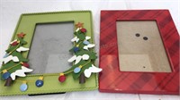 Wooden and metal Christmas photo frames