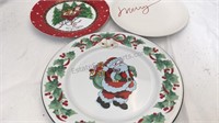 3 decorative Christmas plates