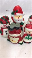 5 Vintage Christmas figurine candles