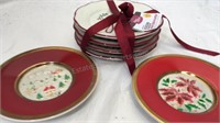 Set of 4 Joy decorative appetizer plates and 2