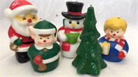 5 Vintage Christmas figurine candles