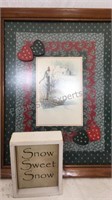 Winter scene hanging wall decor and Snow  table