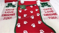 Pair of Cats Love Christmas Too! stockings and