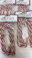 Packs of 4 decorative red/white candy canes
