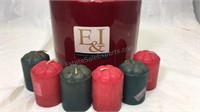 Cinnamon/apple scented 4 wick candle and 6