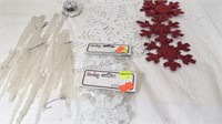 Snowflake and icicle ornaments