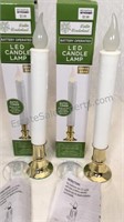 Pair of LED candle lamps with auto-timer in