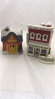 Ceramic house votive holder and mini