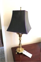 Brass table lamp, 22" T