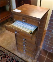 11-drawer sheet music cabinet with sheet music,