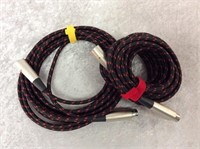 2 Microphone Cables, Braided Red & Black
