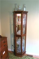23" lighted curio cabinet, 69 1/2" Tall