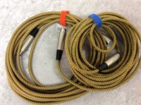 2 Microphone Cables, Braided Gold