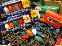 VINTAGE CHRISTMAS LIGHTS PAINTED BULBS WITH EXTRA