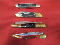 4 pocket knives: 1 Wild Boar w/ 3.25" blade,
