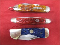 3 pocket knives: 1 Frost Cutlery 1972-2001, &