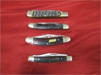 4 mixed pocket knives: 2 Coleman 3-in-1,