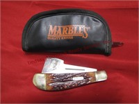 Marble's 2-in-1 pocket knife w/ case: 1 blade is