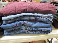 7 long sleeve button up (mostly jean shirts) 4XLT&