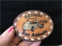 Ford Grande San Antonio Leather Belt Buckle