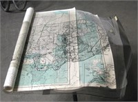 Roll of Vintage Paper & Acrylic U.S. Maps
