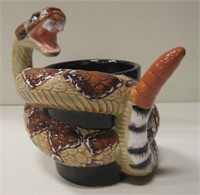 Ceramic Rattlesnake Coffee Cup - 5" Tall