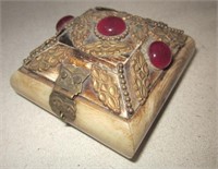 VNTG Bone & Cabochon Decorative Jewelry Box
