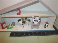 Wooden Miniature Farmhouse Room Deco Art, 7"x14"