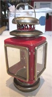 VNTG Styled Red Workman's Candle Lamp 8"H