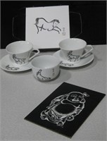 Year of the Horse Tea Cups, Art & Buddha Art Board