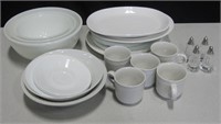 Box Lot of White Dishes