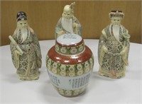 Chinese 3 Stars Sanxing Figurines, Jap. Ginger Jar