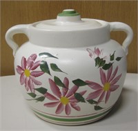 VNTG Double Handle Ceramic Floral Cookie Jar & Lid